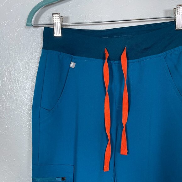 Figs Women XXS Alps Blue Zamora Jogger Scrub Pants Pockets Yoga Waistband - Picture 4 of 9